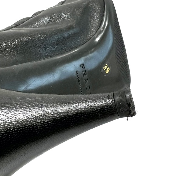PRADA BLACK NAPPA SPORT B CALZATURE DONNA ELASTIC TOP CONE HEEL ROUND TOE PUMPS - Picture 8 of 15